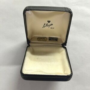 La Marquise Vintage Jewelry Box Gold Trim Cultured Pearl Case OS Black Regency